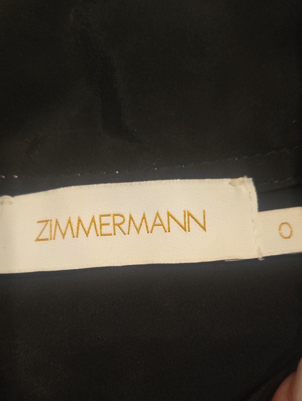 Zimmerman Silk Blend Black Half Button High Neck Western Vibe Blouse - Picture 2 of 10